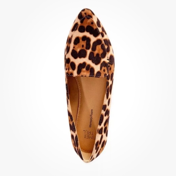 Time and Tru Leopard Animal Feather Print Flats Size 7.5W NEW - Picture 4 of 11